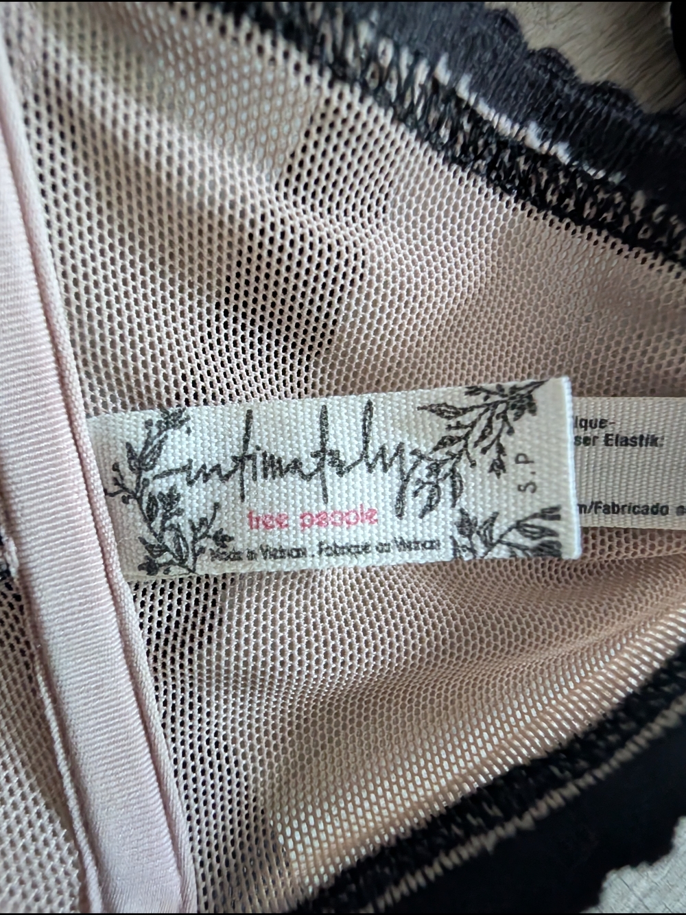 Intimately Free People Nude and Black Strappy Bralette, Small (C8) - Picture 3 of 3
